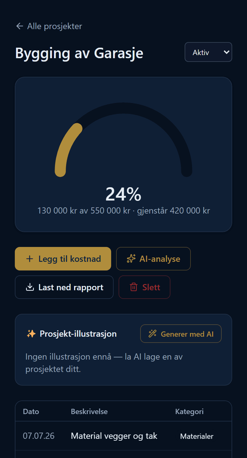 Project screen